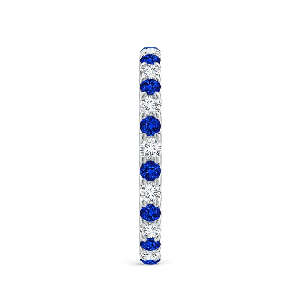 2mm AAAA Shared Prong Sapphire and Diamond Eternity Band in 65 White Gold Side 299