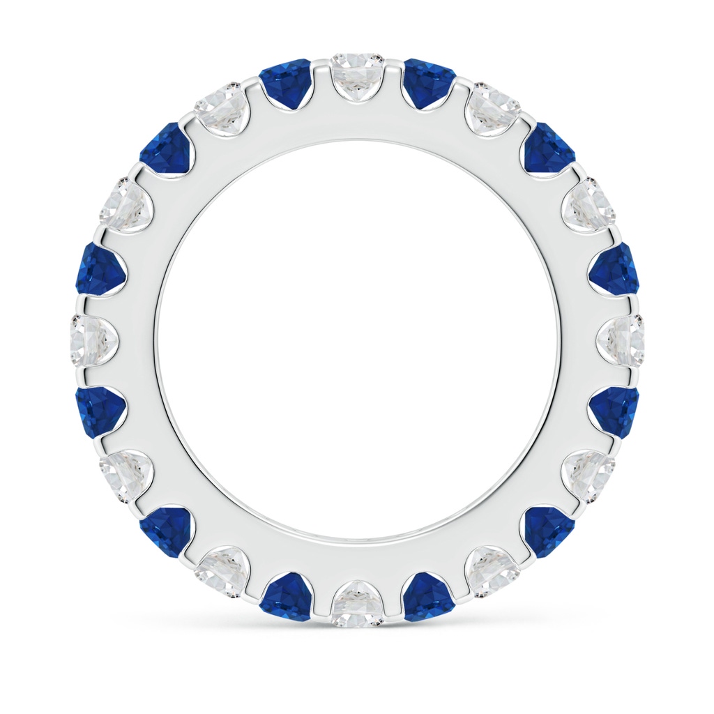 3mm AAA Shared Prong Sapphire and Diamond Eternity Band in 60 White Gold Side 199