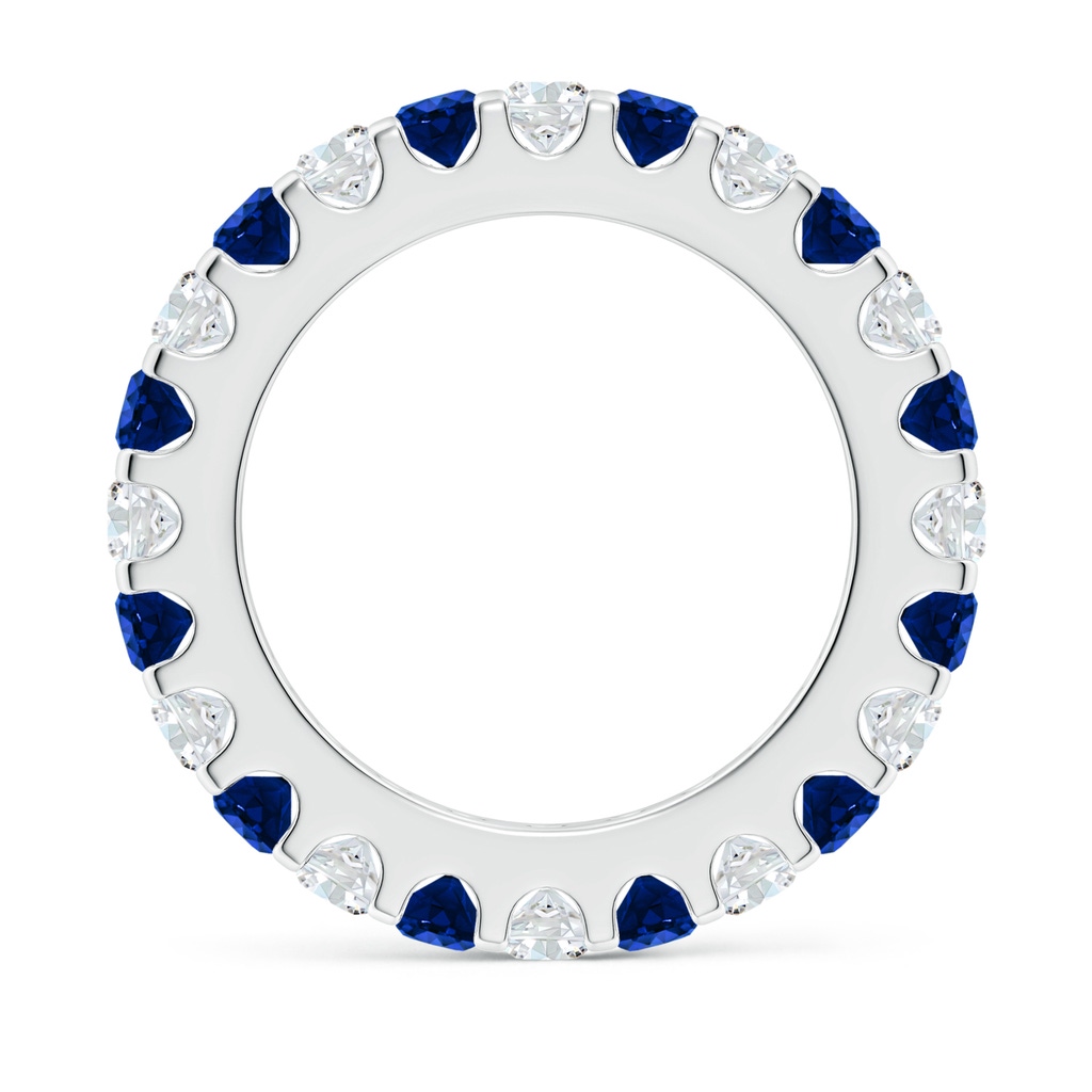 3mm Lab-Grown Shared Prong Sapphire and Diamond Eternity Band in 65 White Gold - side 199