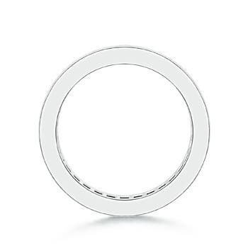 1.9mm AAA Channel Eternity Square Sapphire Diamond Wedding Band in 60 White Gold
