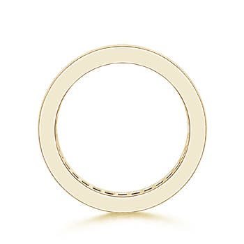1.9mm AAA Channel Eternity Square Sapphire Diamond Wedding Band in 70 Yellow Gold - side 1