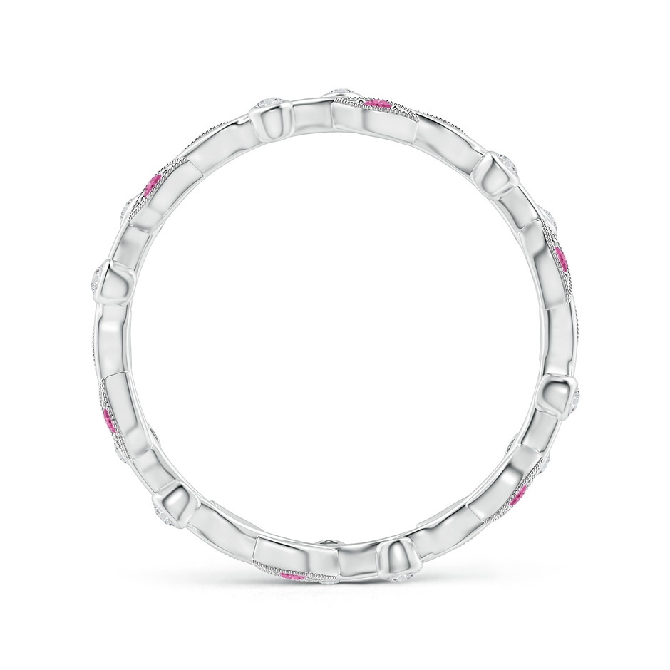 1.3mm AAA Pink Sapphire Vine and Leaf Eternity Band in 65 White Gold side 1