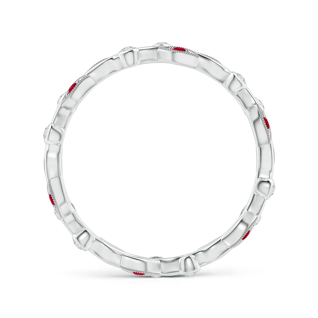 1.3mm AAA Ruby Vine and Leaf Eternity Band in 65 White Gold Side 1