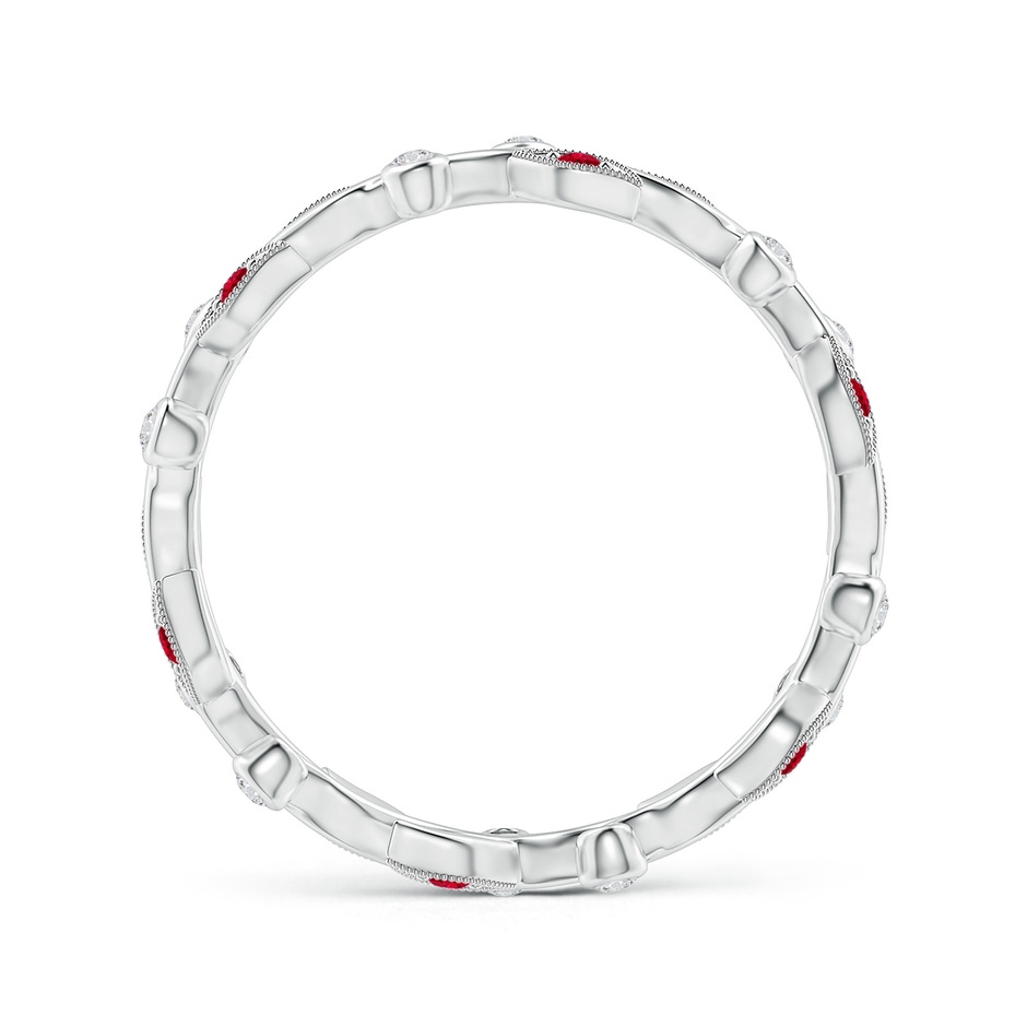 1.3mm AAA Ruby Vine and Leaf Eternity Band in 65 White Gold side 1