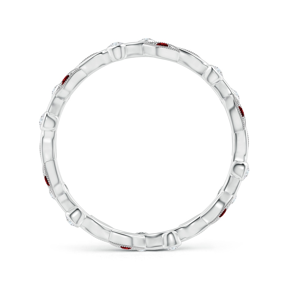 1.3mm AAAA Ruby Vine and Leaf Eternity Band in 75 White Gold side 1