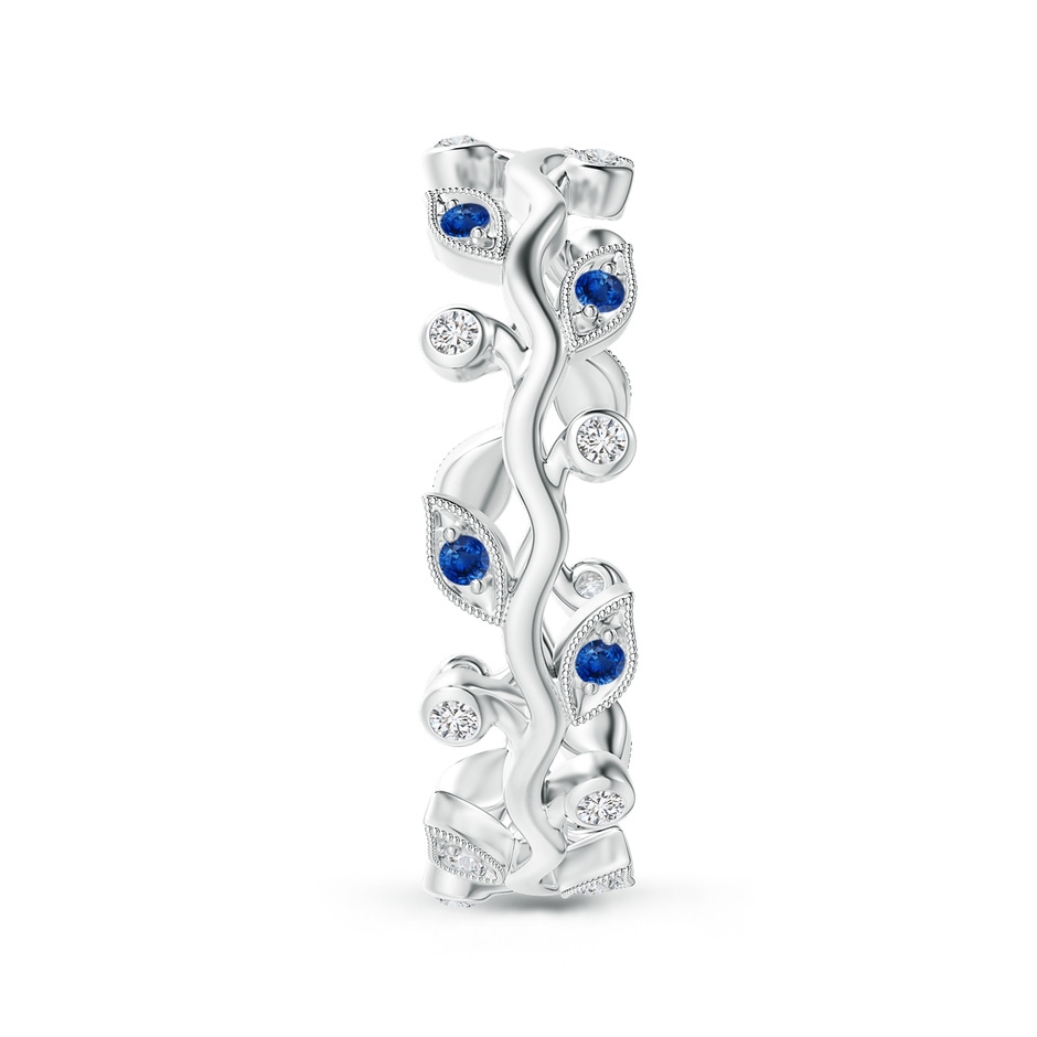 1.3mm AAA Sapphire Vine and Leaf Eternity Band in 70 White Gold side 2