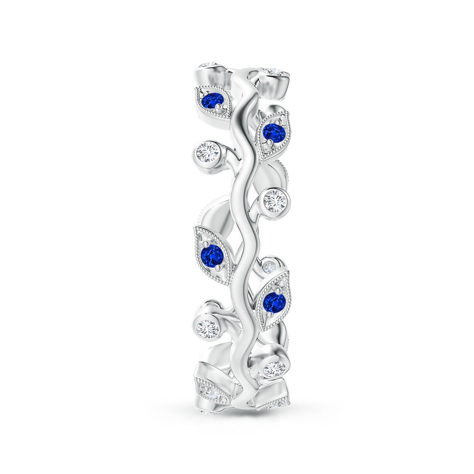 1.3mm AAAA Sapphire Vine and Leaf Eternity Band in 55 White Gold side 2