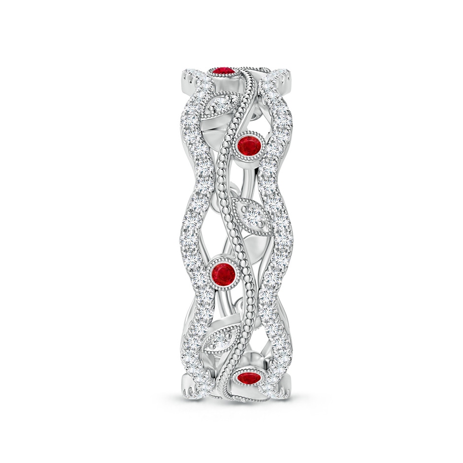 1.5mm AAA Bezel-Set Ruby Vine and Leaf Eternity Band in 65 White Gold side 2