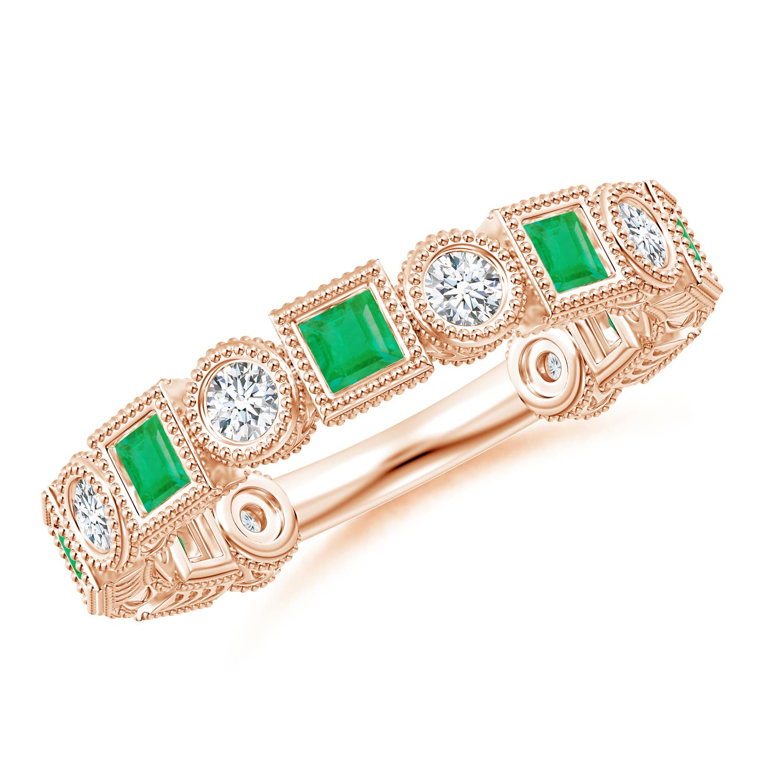 A - Emerald / 1.11 CT / 14 KT Rose Gold