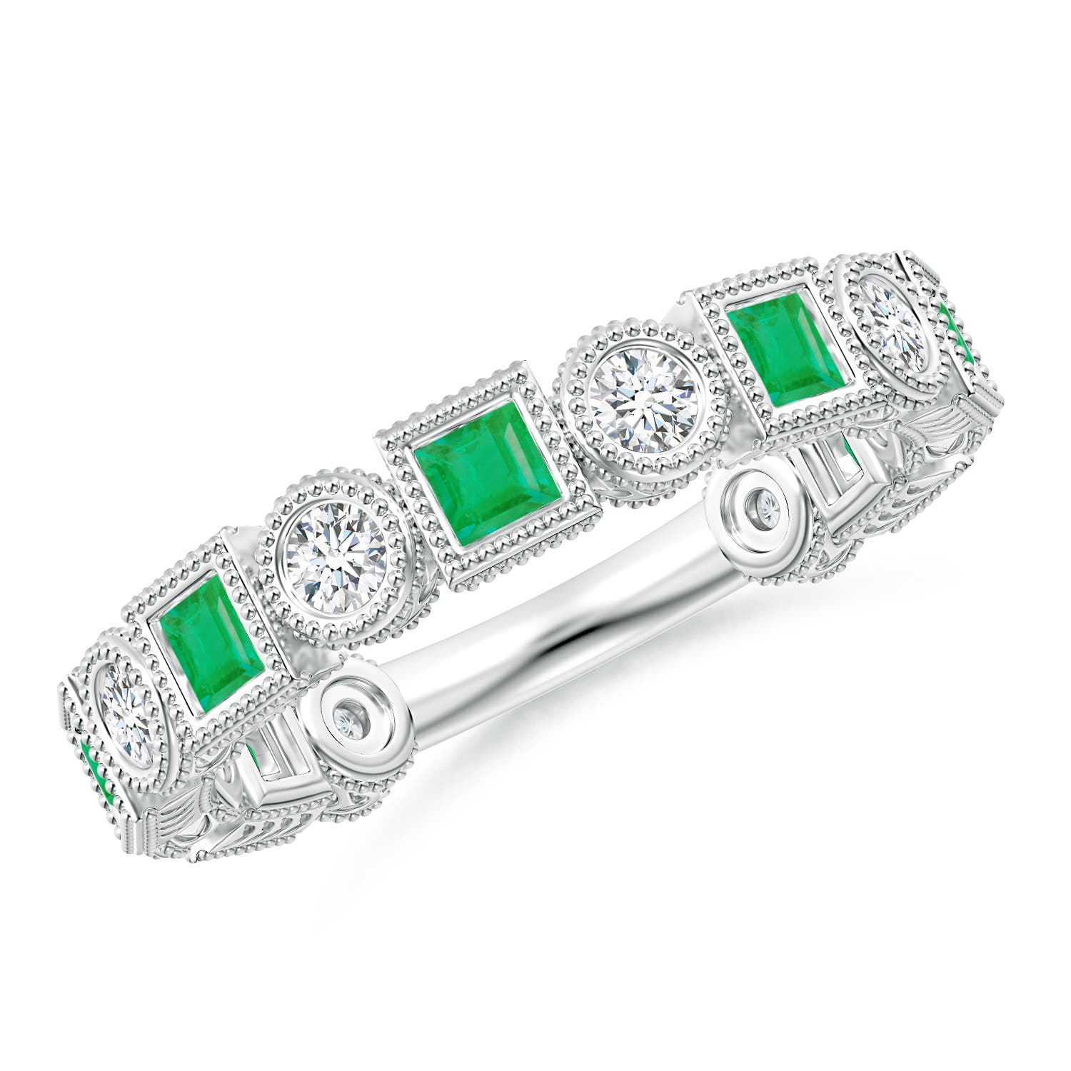 A - Emerald / 1.11 CT / 14 KT White Gold