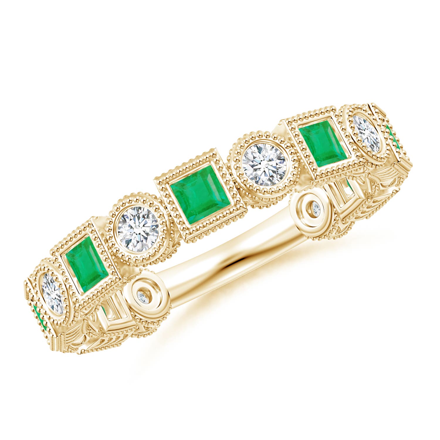 A - Emerald / 1.11 CT / 14 KT Yellow Gold