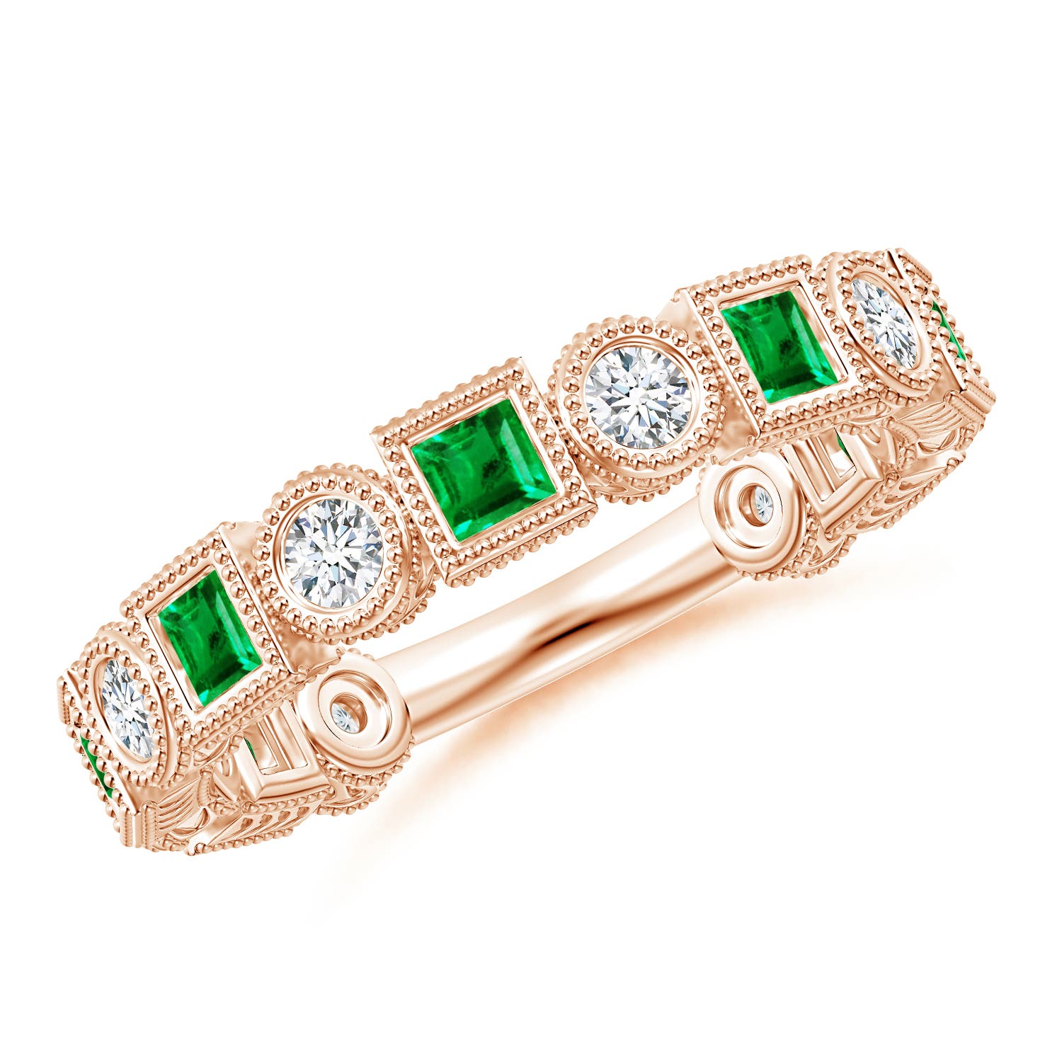 AAA - Emerald / 1.11 CT / 14 KT Rose Gold