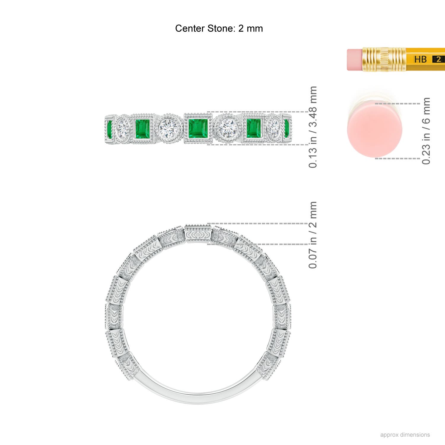 AA - Emerald / 0.6 CT / 14 KT White Gold