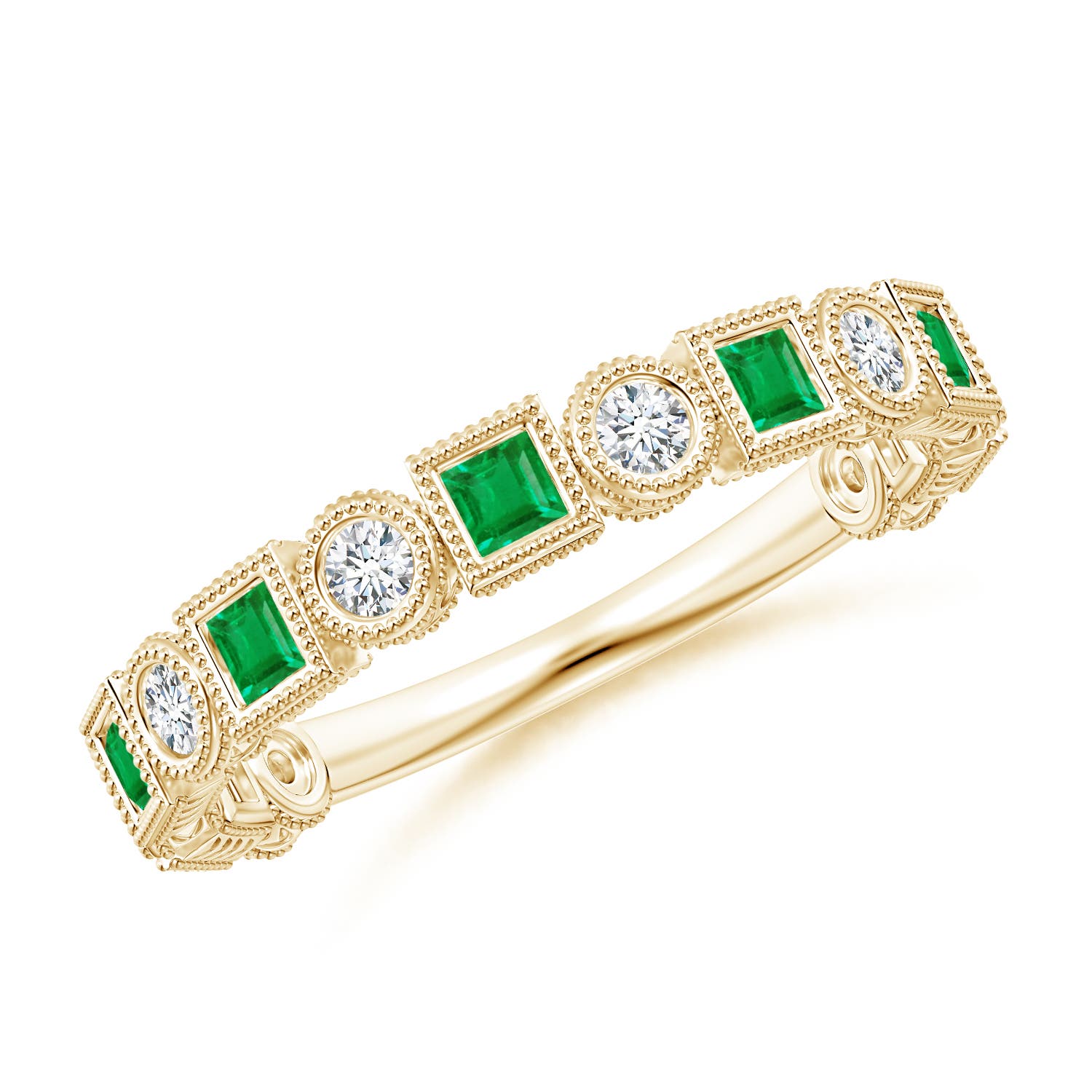 AA - Emerald / 0.6 CT / 14 KT Yellow Gold