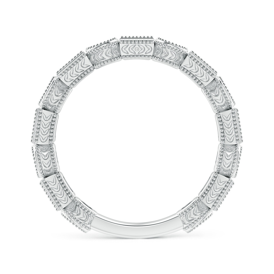 2.5mm AAA Bezel-Set Square Ruby and Round Diamond Band in White Gold side-1