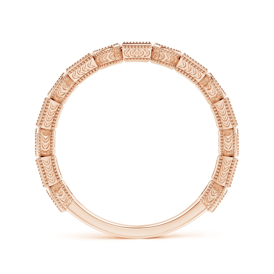 2mm AA Bezel-Set Square Ruby and Round Diamond Band in Rose Gold side-1