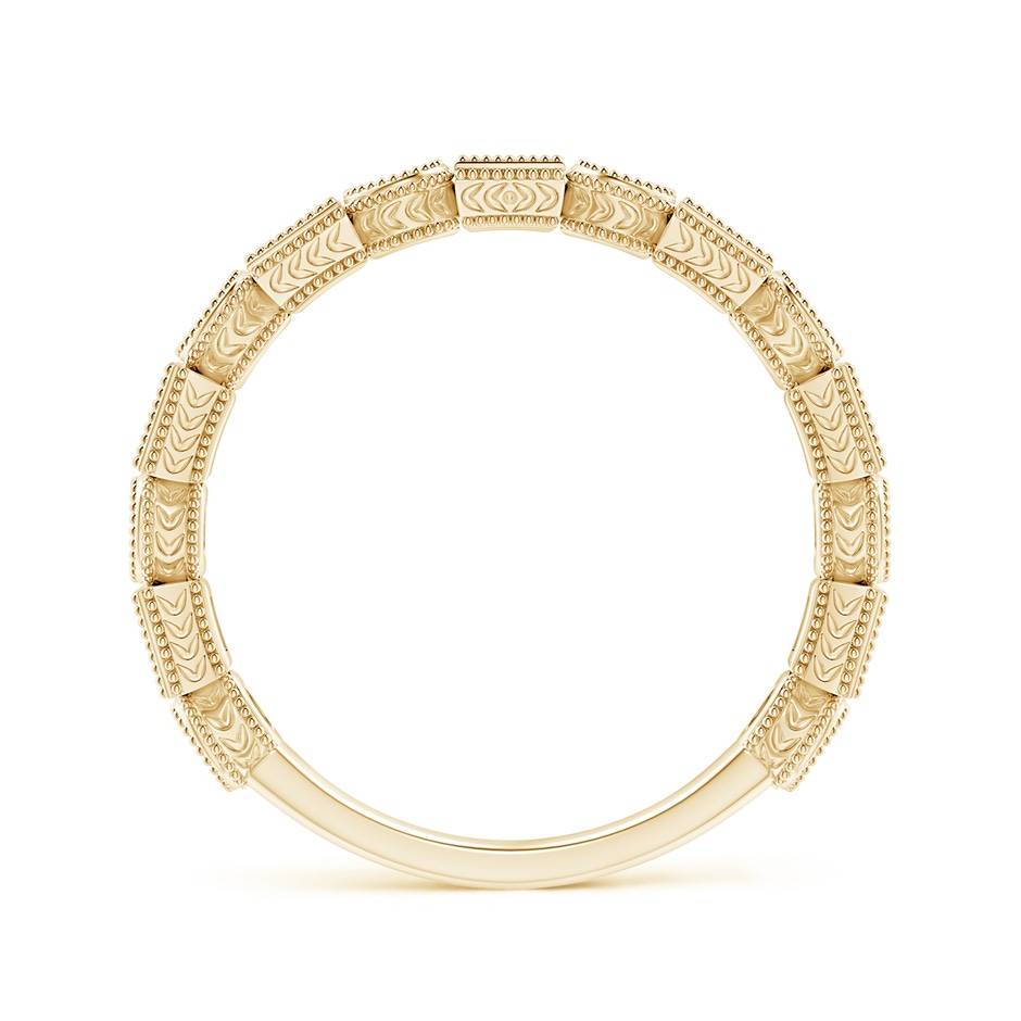2mm AAAA Bezel-Set Square Ruby and Round Diamond Band in Yellow Gold side-1