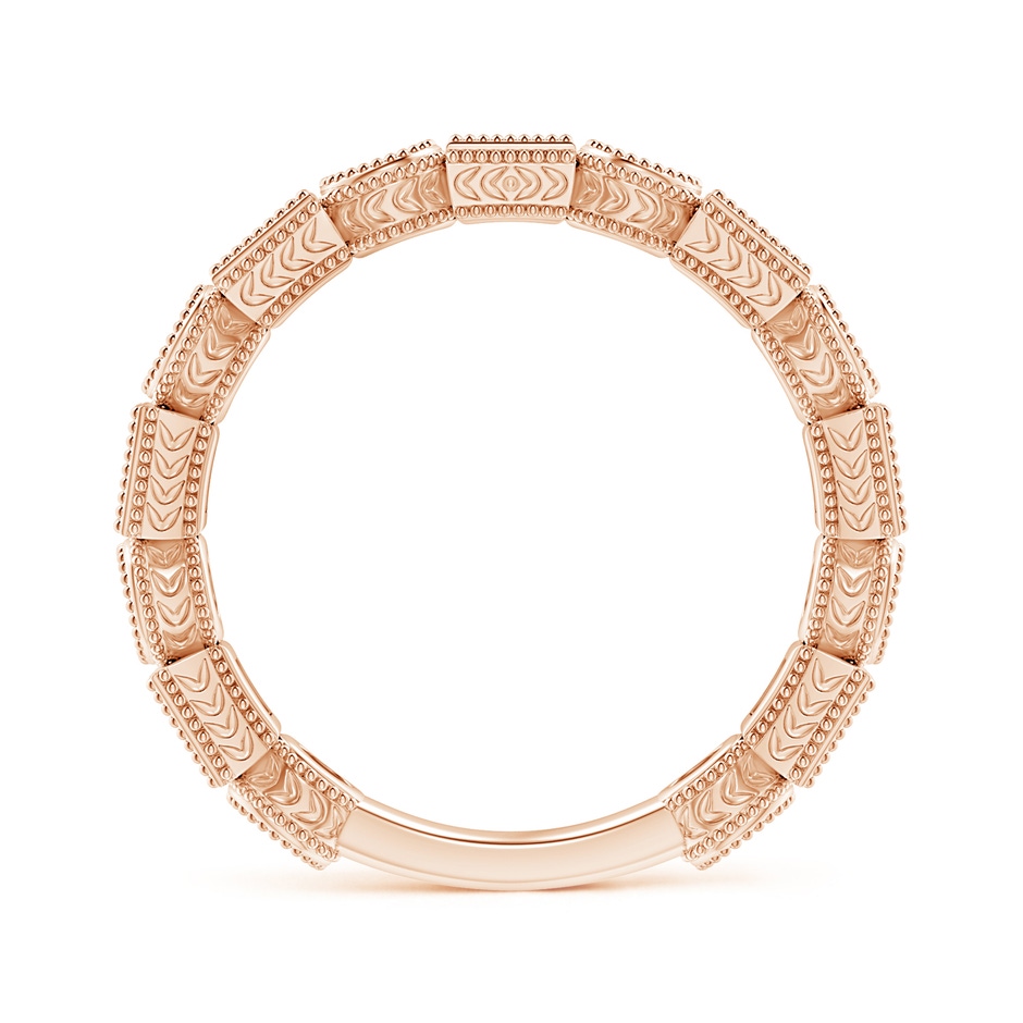 2.5mm AAAA Bezel-Set Square Sapphire and Round Diamond Band in Rose Gold side-1