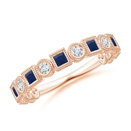 Square Blue Sapphire Fashion Rings