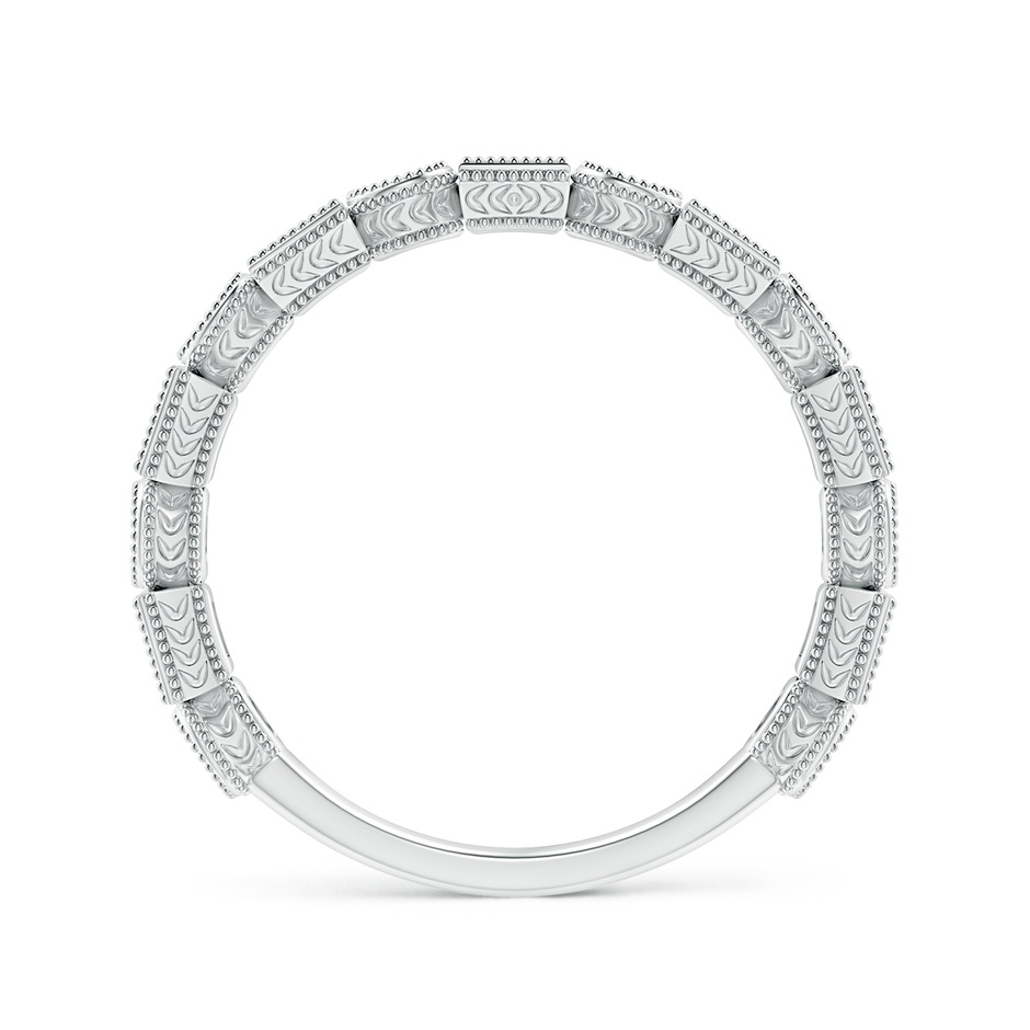 2mm AAA Bezel-Set Square Sapphire and Round Diamond Band in White Gold side-1