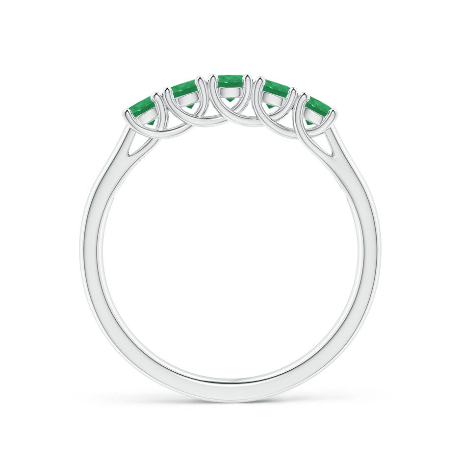 2.8mm A Half Eternity Five Stone Emerald Wedding Band in P950 Platinum side 199