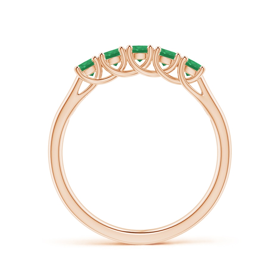 2.8mm A Half Eternity Five Stone Emerald Wedding Band in Rose Gold side 199