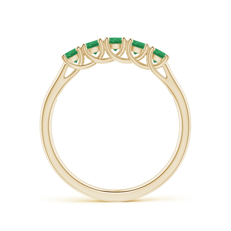 2.8mm A Half Eternity Five Stone Emerald Wedding Band in Yellow Gold side 199