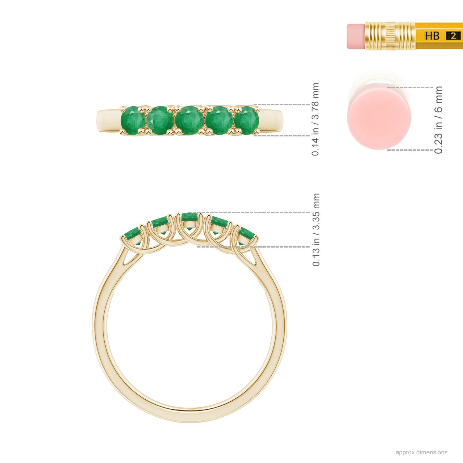 A - Emerald / 0.45 CT / 14 KT Yellow Gold