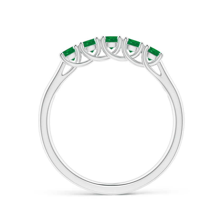 2.8mm AA Half Eternity Five Stone Emerald Wedding Band in White Gold side 199