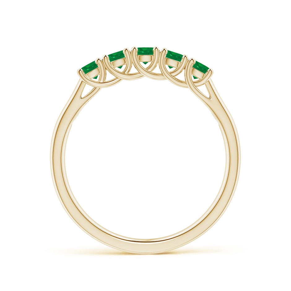 2.8mm AA Half Eternity Five Stone Emerald Wedding Band in Yellow Gold side 199
