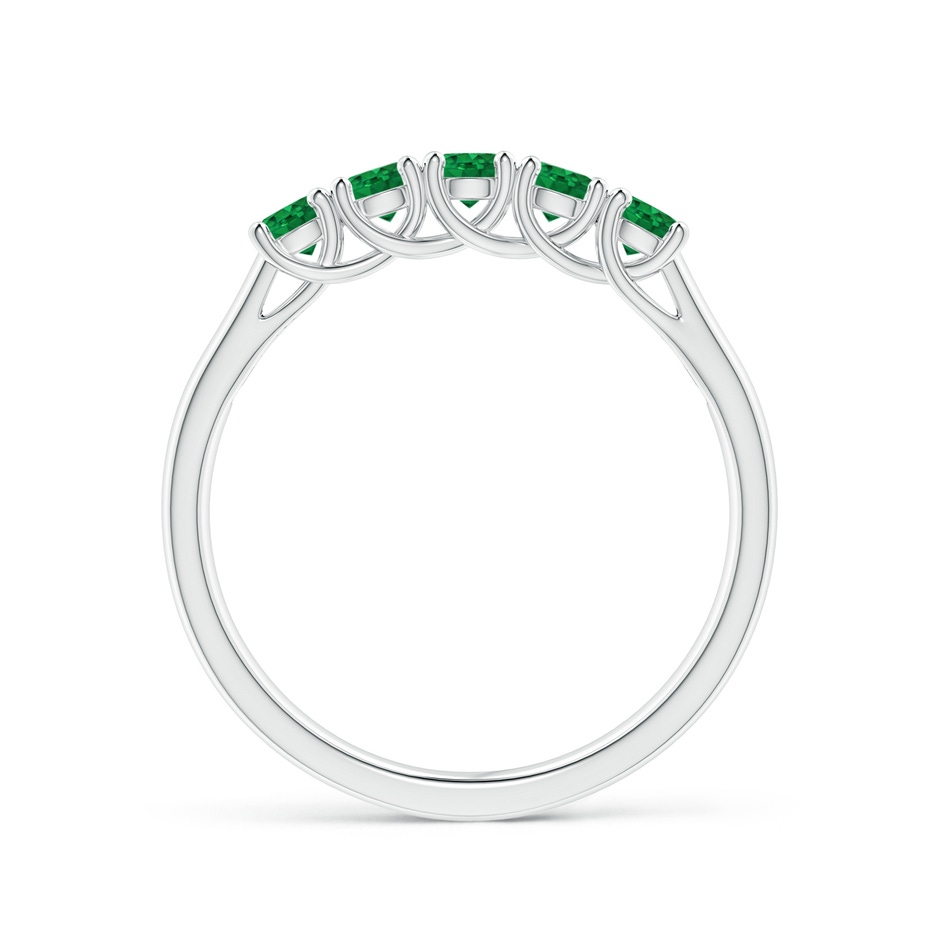 2.8mm AAA Half Eternity Five Stone Emerald Wedding Band in White Gold side 199