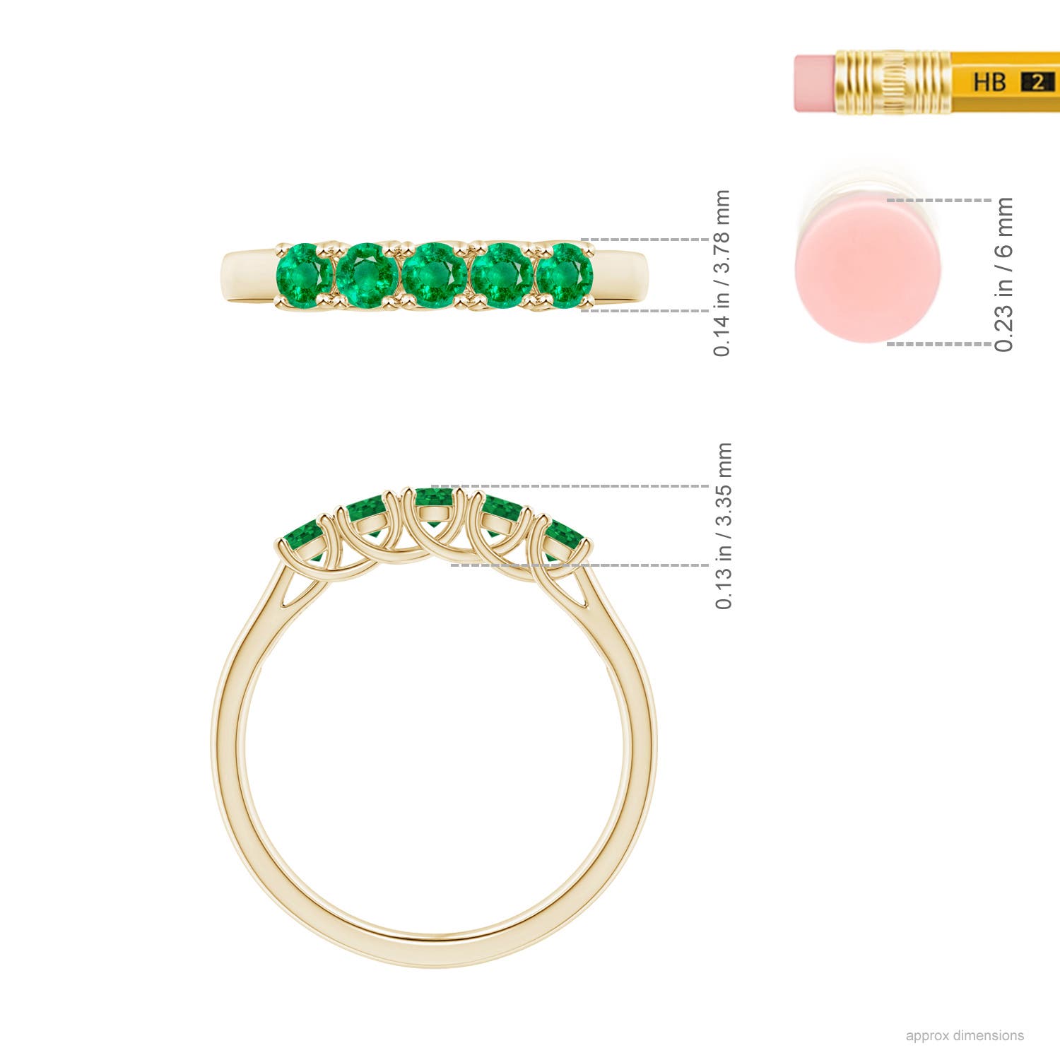 AAA - Emerald / 0.45 CT / 14 KT Yellow Gold