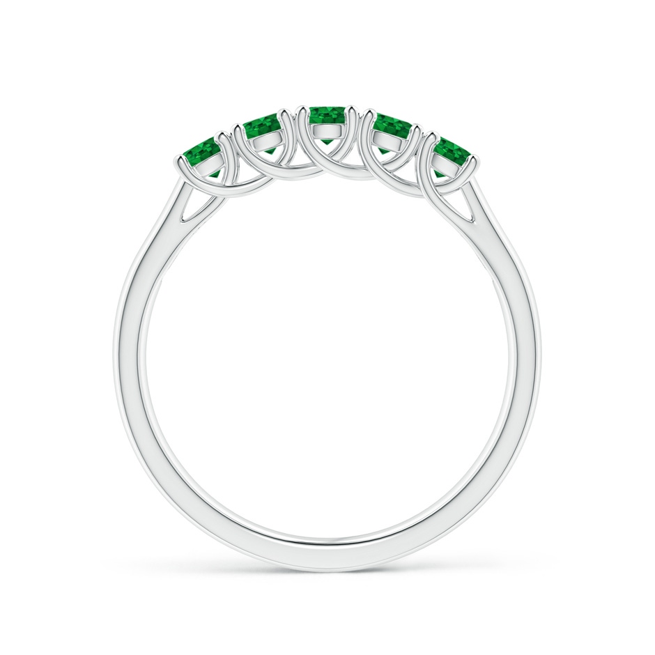 2.8mm AAAA Half Eternity Five Stone Emerald Wedding Band in P950 Platinum side 199