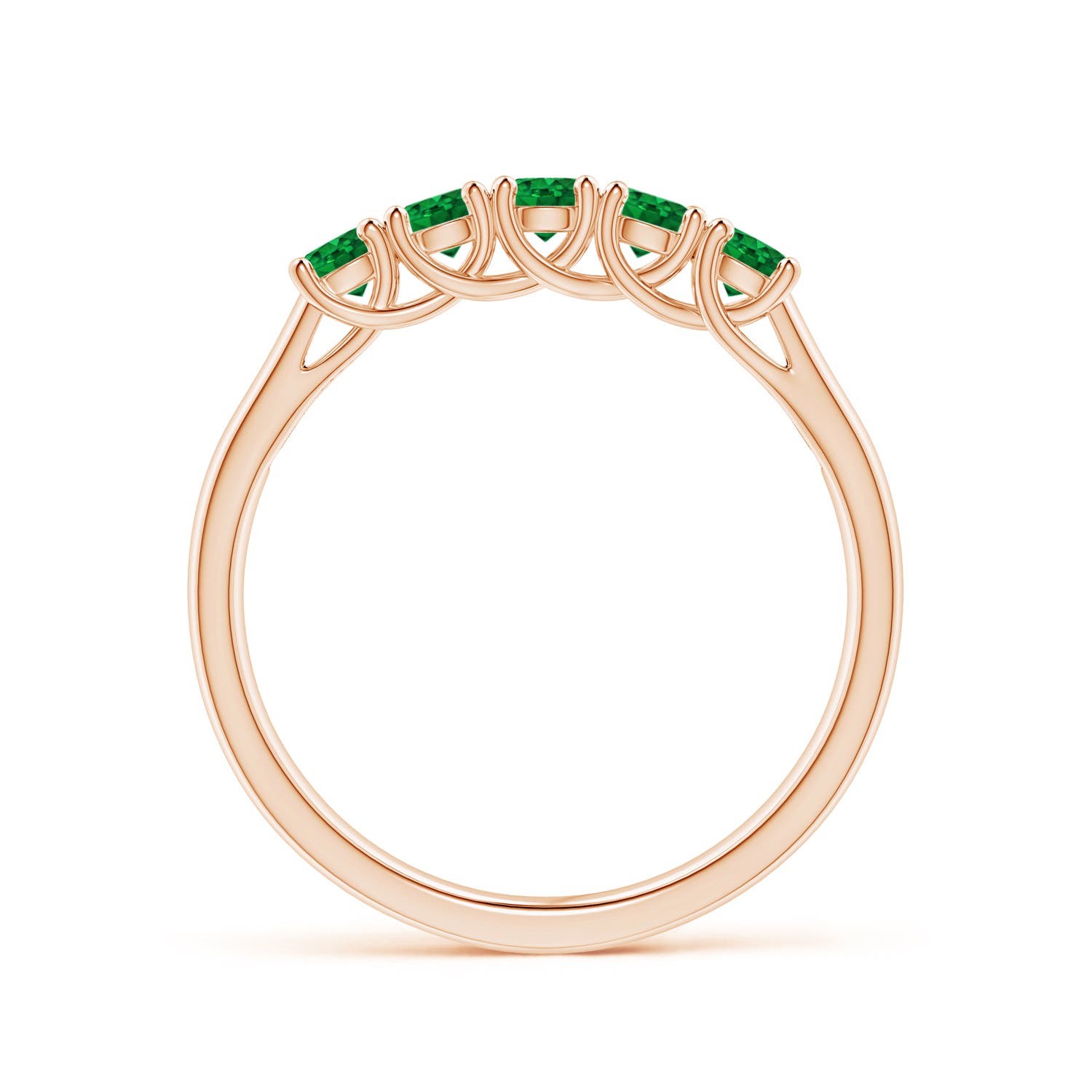 AAAA - Emerald / 0.45 CT / 14 KT Rose Gold