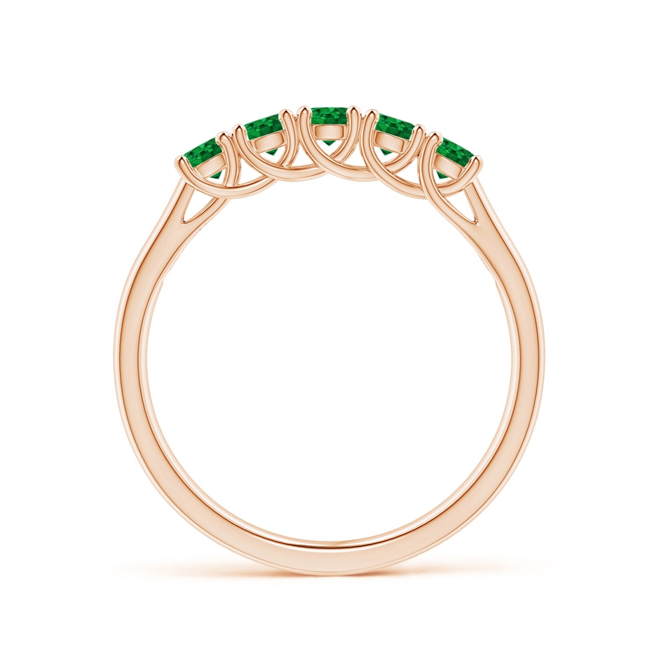 2.8mm AAAA Half Eternity Five Stone Emerald Wedding Band in Rose Gold side 199