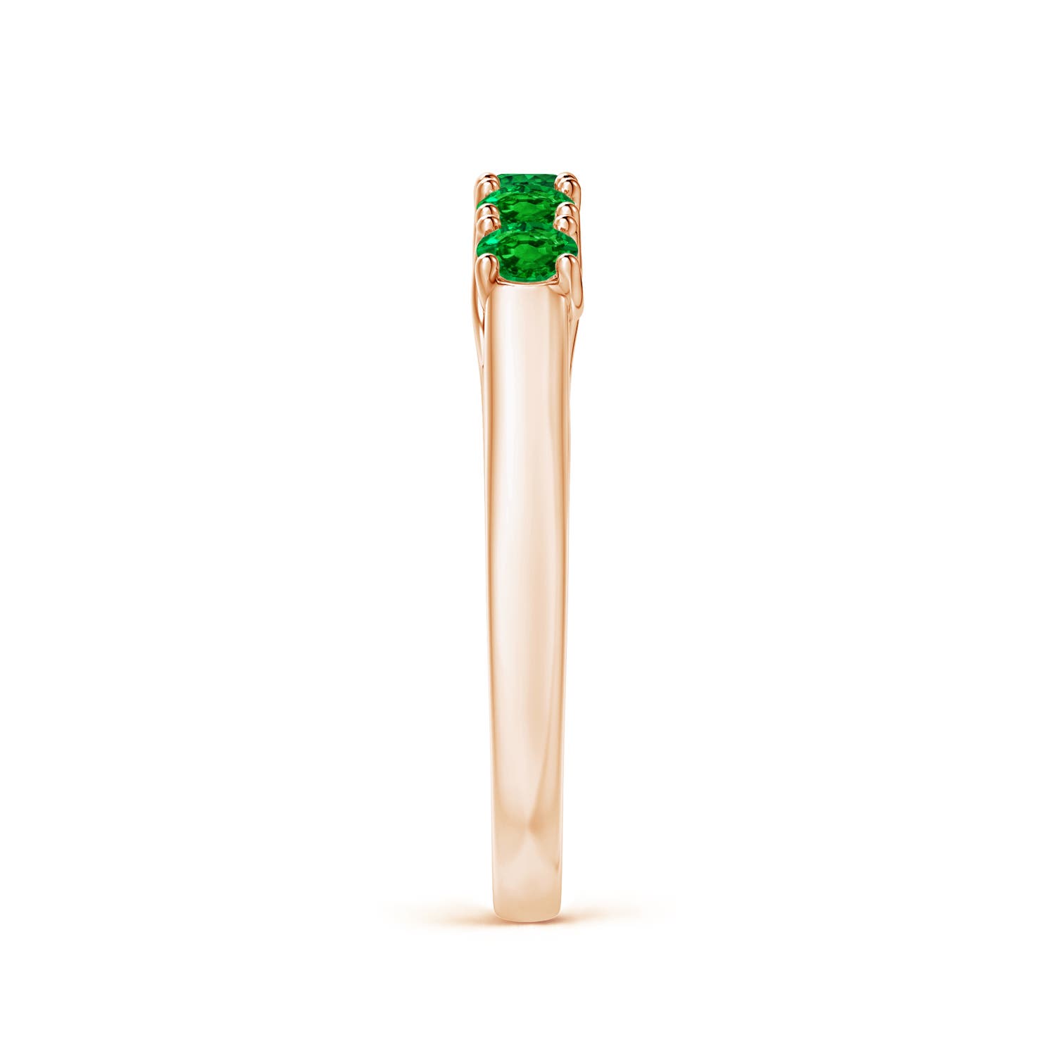 AAAA - Emerald / 0.45 CT / 14 KT Rose Gold