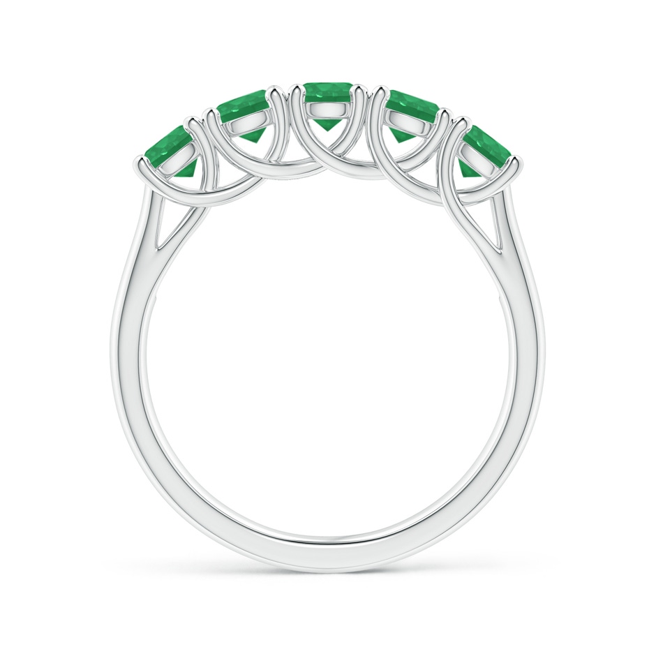 3.8mm A Half Eternity Five Stone Emerald Wedding Band in P950 Platinum side 199