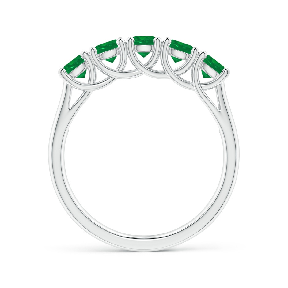 3.8mm AA Half Eternity Five Stone Emerald Wedding Band in P950 Platinum side 199