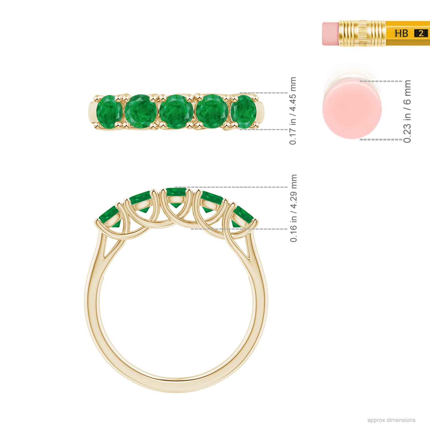 AA - Emerald / 1 CT / 14 KT Yellow Gold