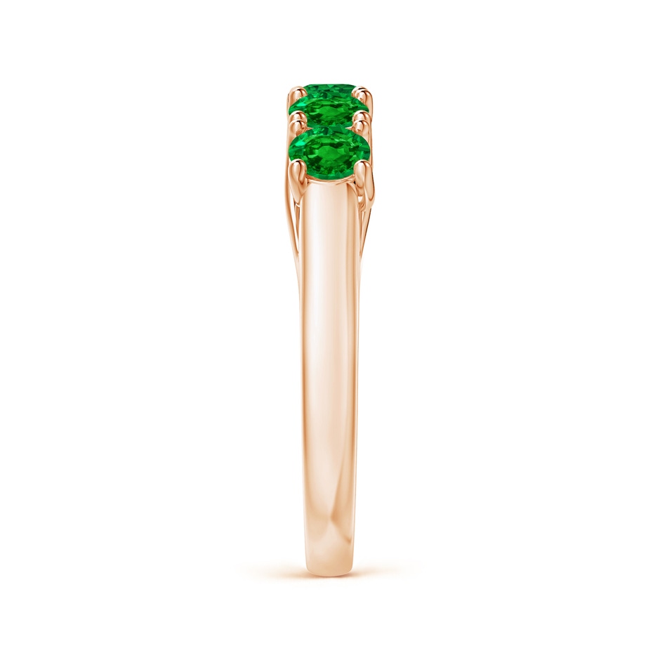 3.8mm AAAA Half Eternity Five Stone Emerald Wedding Band in Rose Gold side 299