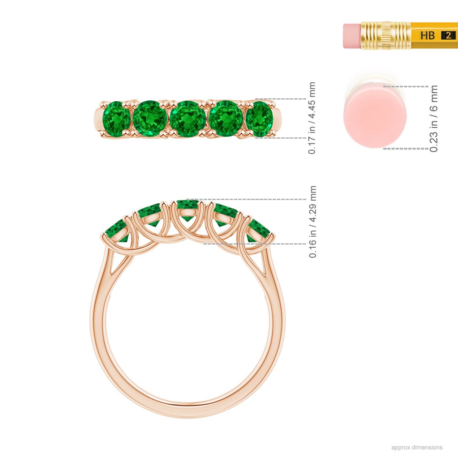 AAAA - Emerald / 1 CT / 14 KT Rose Gold