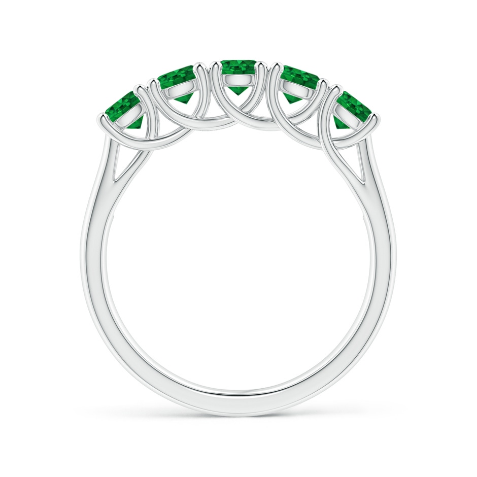 3.8mm AAAA Half Eternity Five Stone Emerald Wedding Band in White Gold side 199