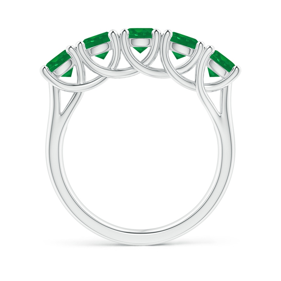 4.5mm AA Half Eternity Five Stone Emerald Wedding Band in White Gold side 199