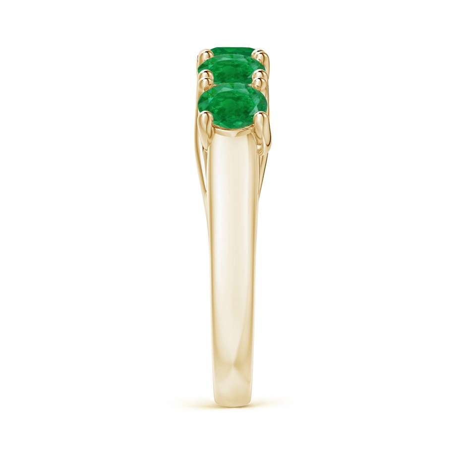 4.5mm AA Half Eternity Five Stone Emerald Wedding Band in Yellow Gold side 299