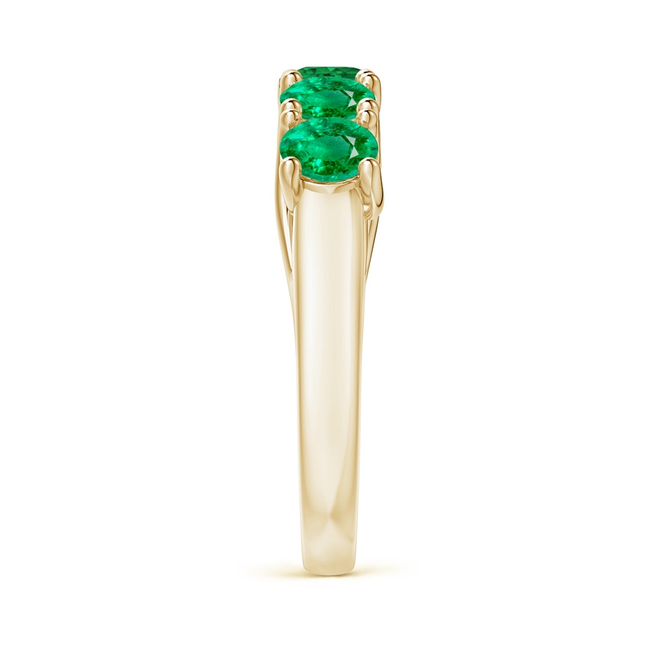 4.5mm AAA Half Eternity Five Stone Emerald Wedding Band in Yellow Gold side 299