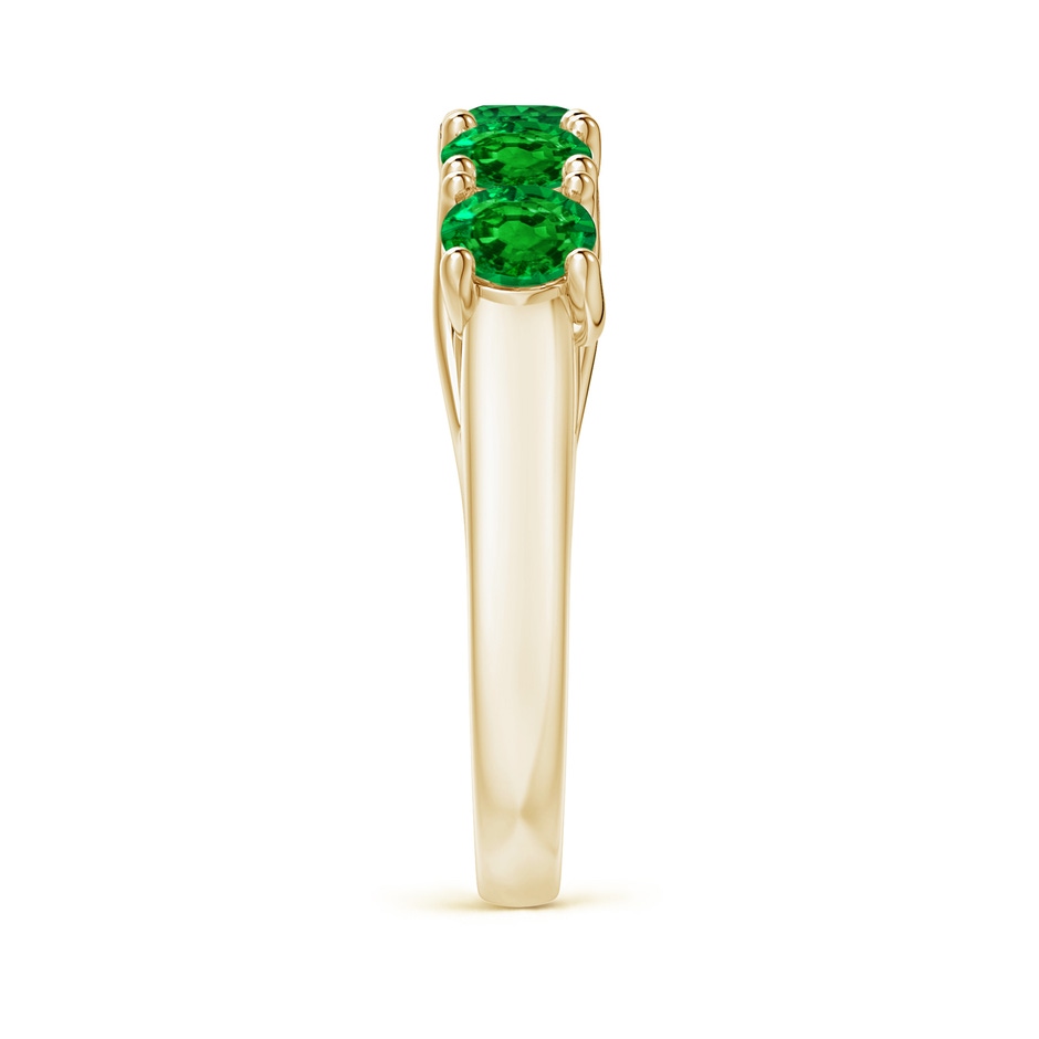4.5mm AAAA Half Eternity Five Stone Emerald Wedding Band in Yellow Gold side 299