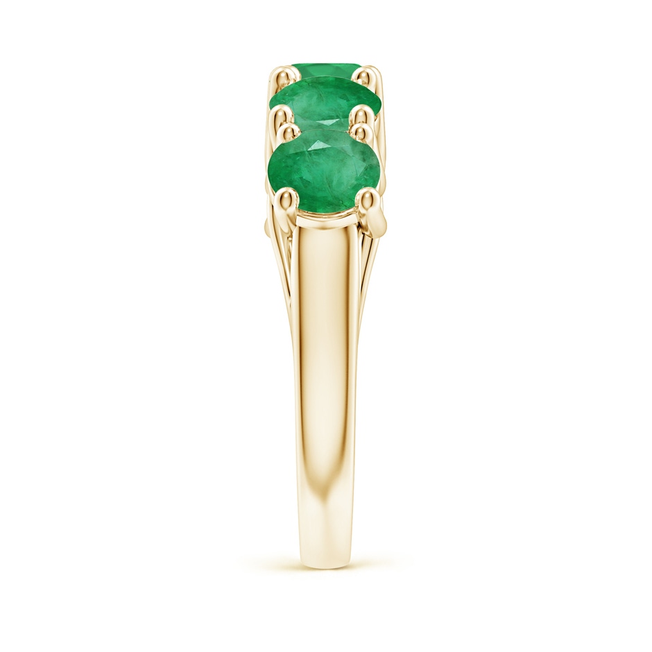5.5mm A Half Eternity Five Stone Emerald Wedding Band in Yellow Gold side 299