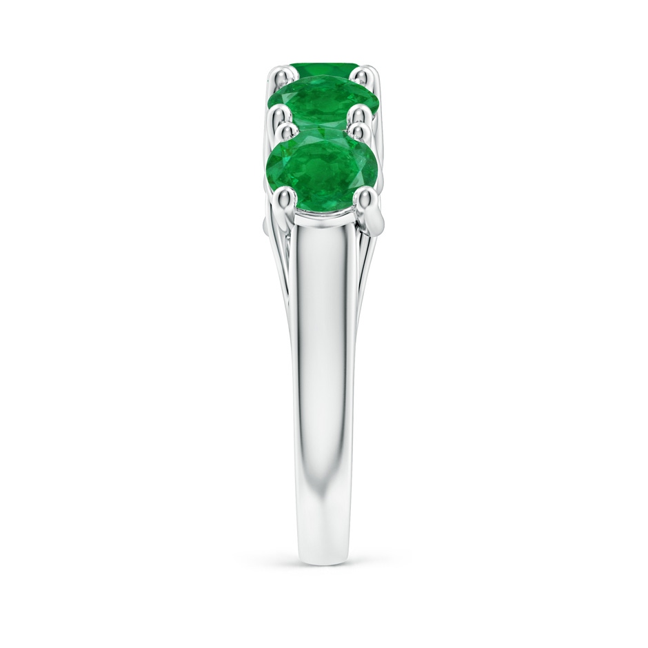 5.5mm AA Half Eternity Five Stone Emerald Wedding Band in White Gold side 299