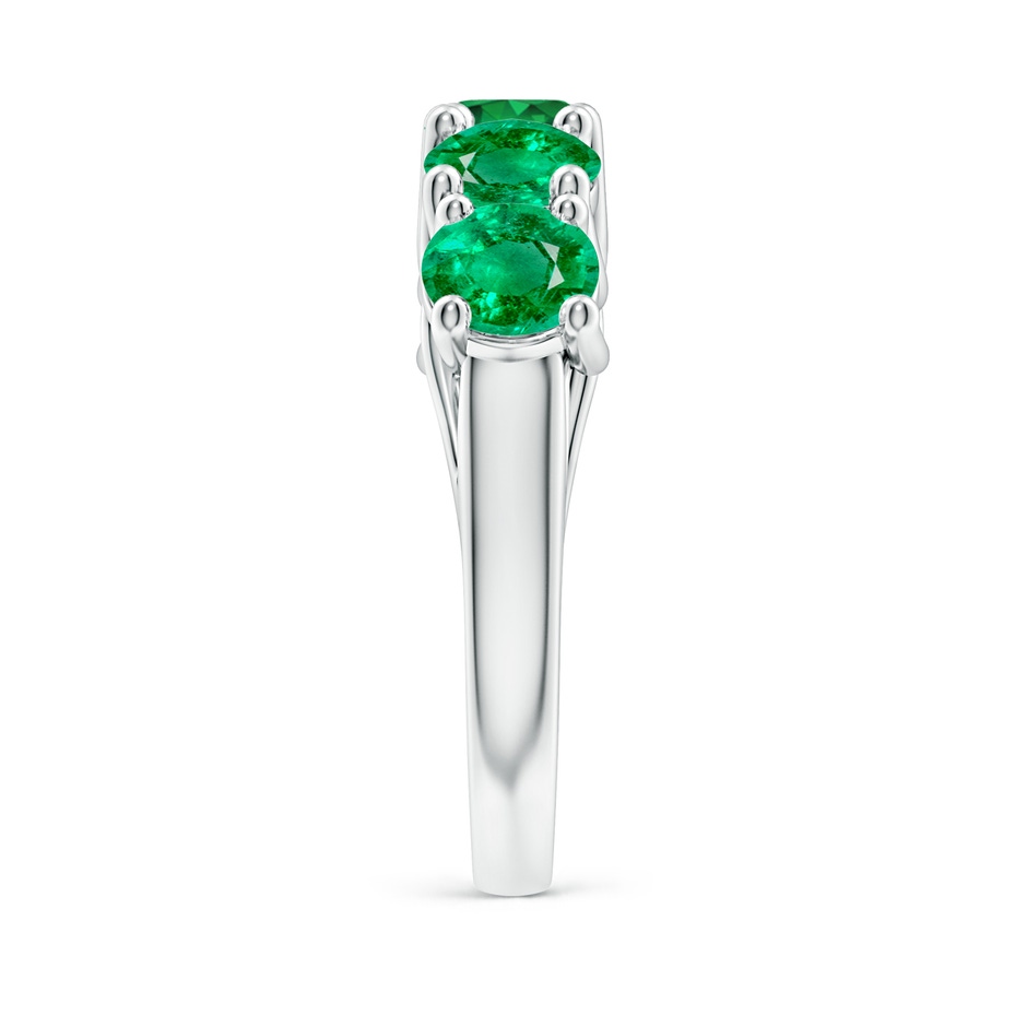 5.5mm AAA Half Eternity Five Stone Emerald Wedding Band in P950 Platinum side 299