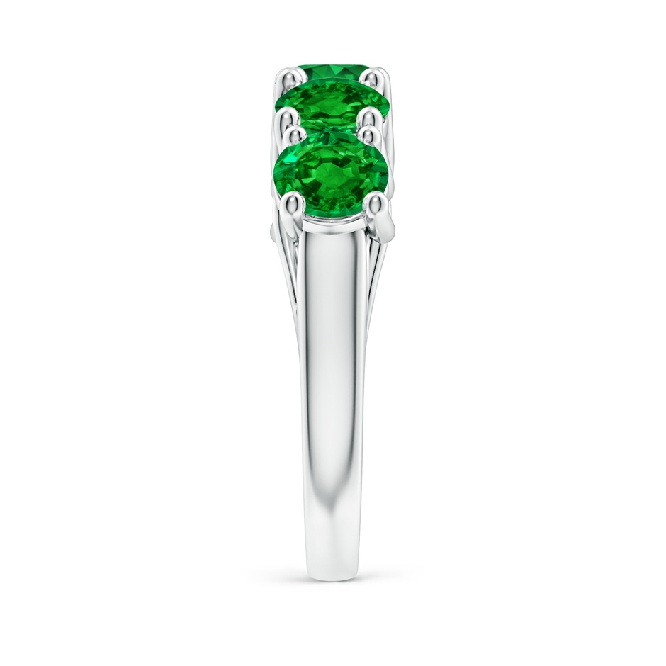5.5mm AAAA Half Eternity Five Stone Emerald Wedding Band in White Gold side 299